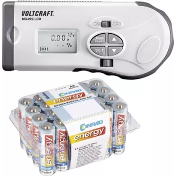 Comprobador de baterías VOLTCRAFT MS-229 LCD + pilas alcalinas Mignon Conrad energy pack de 24