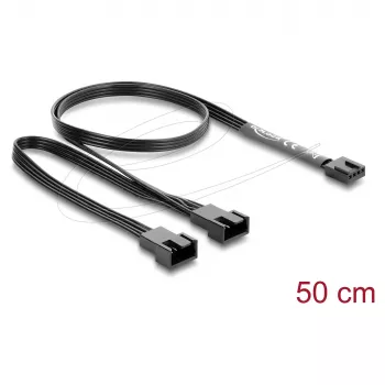 Cable de alimentación interno DELOCK 84543 — 4 pines PWM a doble 4 pines PWM, 0,5 m