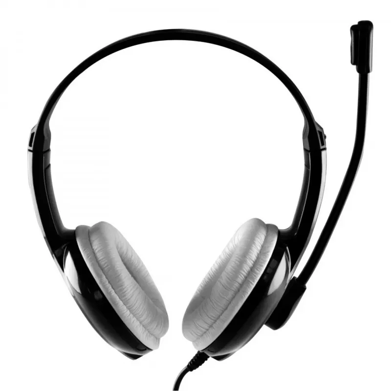 Auriculares MEDIA-TECH MT3573 con cable binaurales plegables con micrófono de diadema, cable de 1,9 m, USB, negro