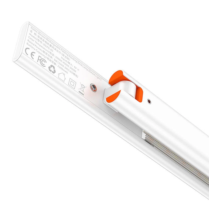 Lámpara de mesa Baseus Smart Eye Folding Rechargeable White — lámpara de mesa LED plegable, batería recargable, brazo y cabezal ajustables
