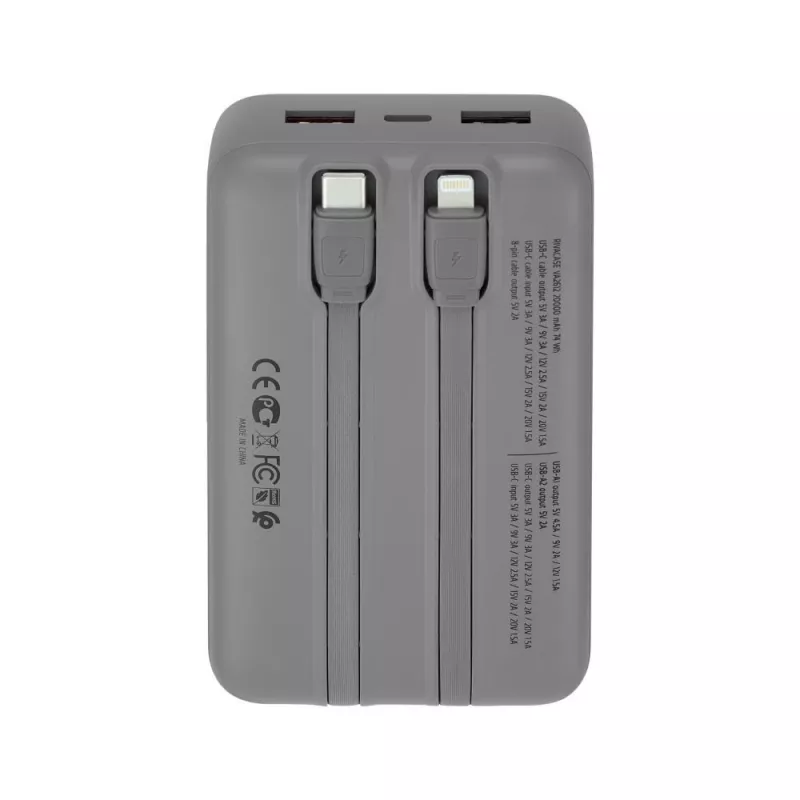 Powerbank Rivacase VA2612 – cargador USB portátil de 20000 mAh con varios puertos USB