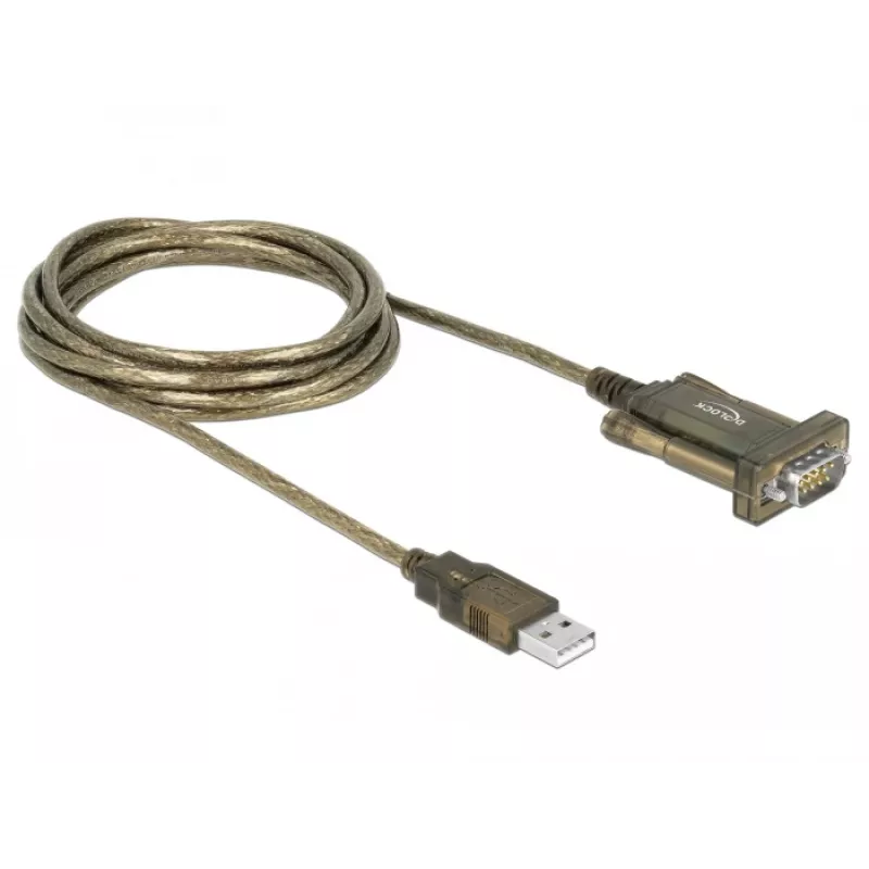 Cable serie DeLOCK 64073 USB Type-A DB-9 transparente 2 m