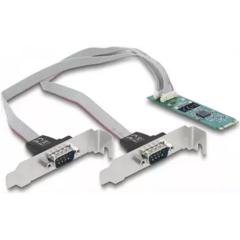 Tarjeta DeLOCK M.2 a 2 x serie RS-232 DB9 PCIe 2.1