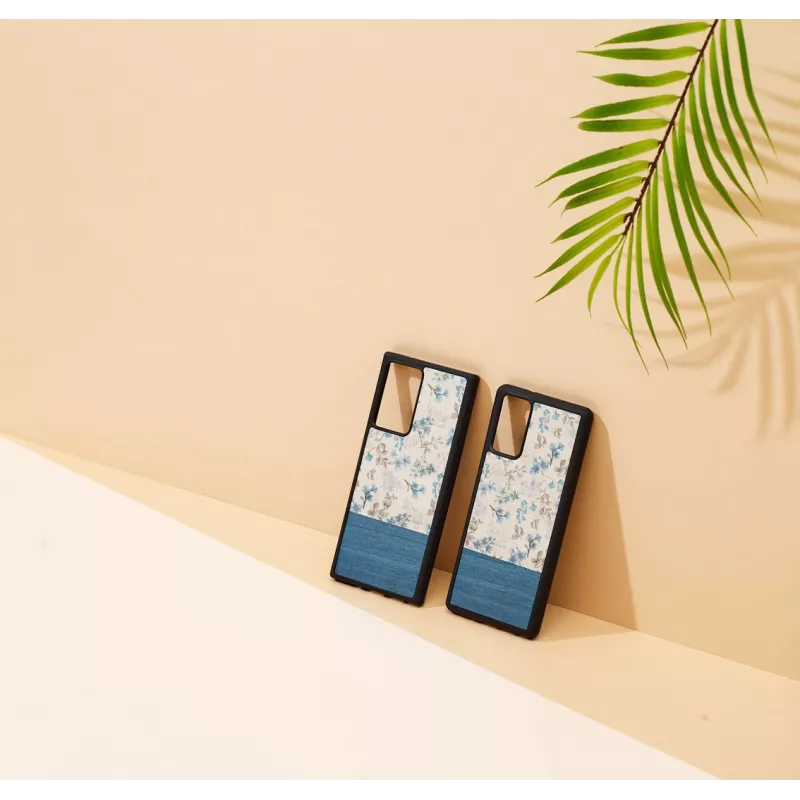 Funda para móvil Man and Wood Galaxy Note 20 — flor azul sobre negro