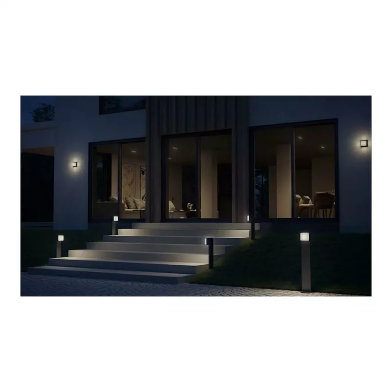 Lámpara de pared exterior Steinel L 845 SC, LED no reemplazable 9 W, antracita, aluminio/plástico, 160°/5 m