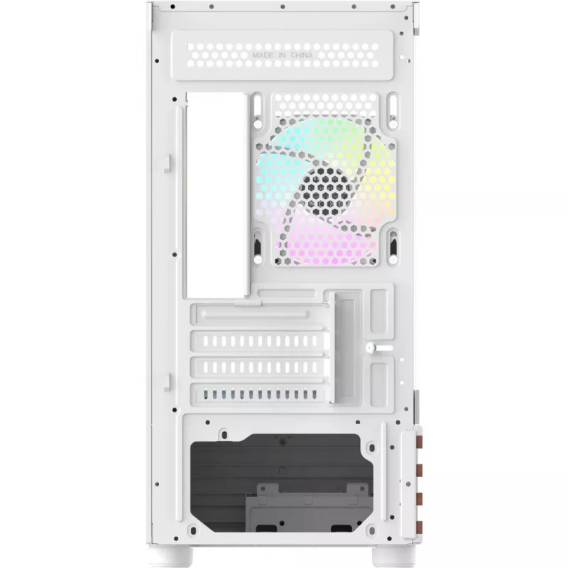 Caja de PC Micro Tower THERMALTAKE View 170 WS ARGB Snow — Micro ATX, blanca, 2x120mm lateral, 1x120mm trasero, fuente de alimentación abajo, compatible con 2,5 pulgadas/3,5 pulgadas