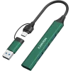 Hub CANYON DS-02 4 en 1 USB-A/C verde
