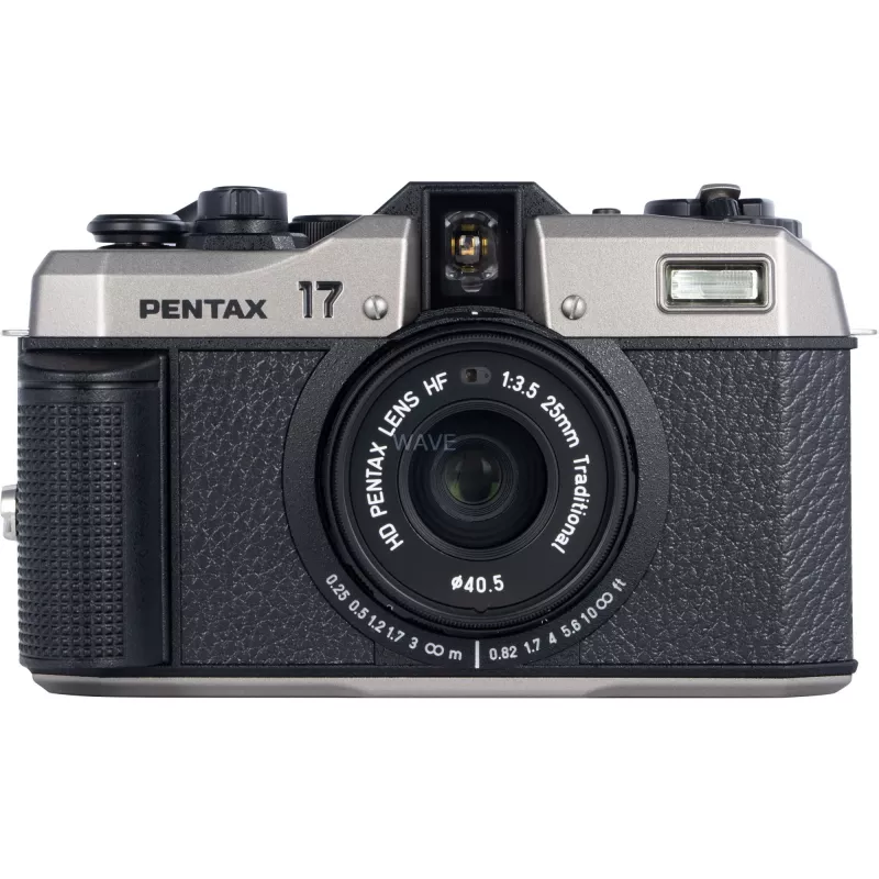 Pentax 17 cámara de película, negro/plateado