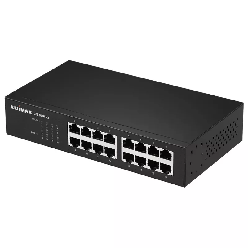 Edimax GS-1016 V2 switch de red gestionado Gigabit Ethernet (10/100/1000) negro