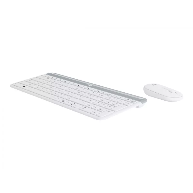 Logitech Slim Wireless Combo MK470 - Conjunto de teclado y ratón - Inalámbrico - 2,4 GHz - Español - Off-White (920-009199)