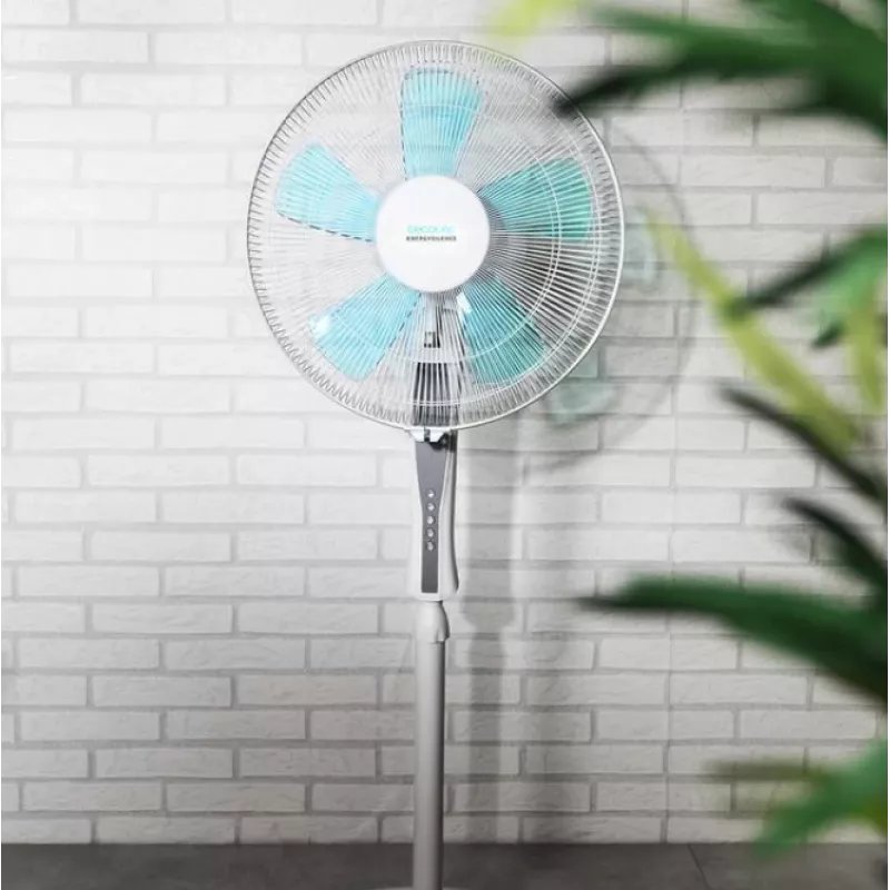 Cecotec EnergySilence 530 Power Connected | Ventilador de pie | Blanco | Diámetro 40 cm | Número de velocidades 3 | Oscilación | 50 W | Mando a distancia