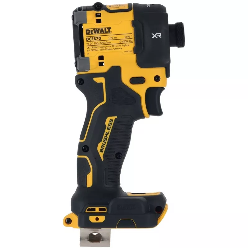 Atornillador DeWalt DCF870NT-XJ, 18V Li-Ion, 56 N·m, portabrocas de 1/4 inch, empuñadura de pistola, 100 mm de longitud
