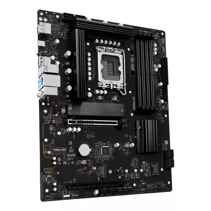 Placa base ASRock B860 Pro-A — Intel B860 ATX, LGA 1851, DDR5, 4x DIMM, 256GB, LAN 2.5Gb, 1x M.2, 4x SATA III