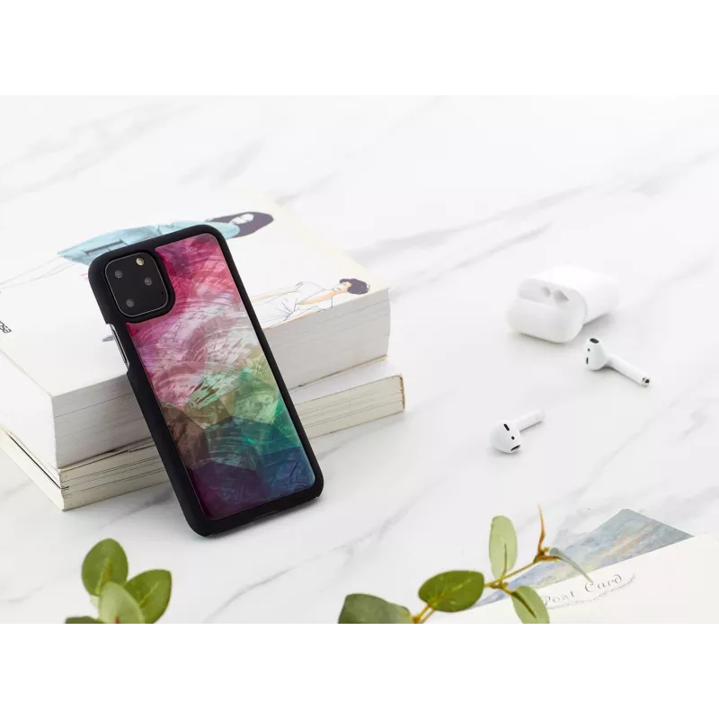 Funda protectora para smartphone iKins para iPhone 11 Pro con diseño de flores acuáticas, negra