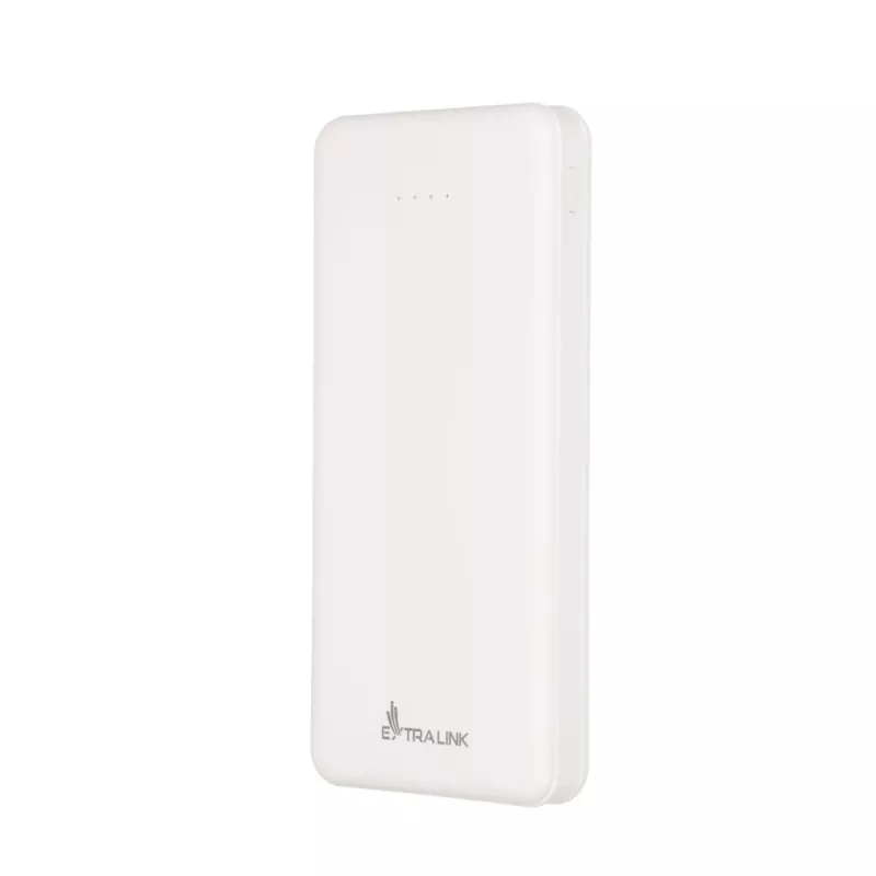 Batería portátil Extralink EPB-078W 10000 mAh blanca, USB-C, salida de 10 W, carga hasta 2 dispositivos