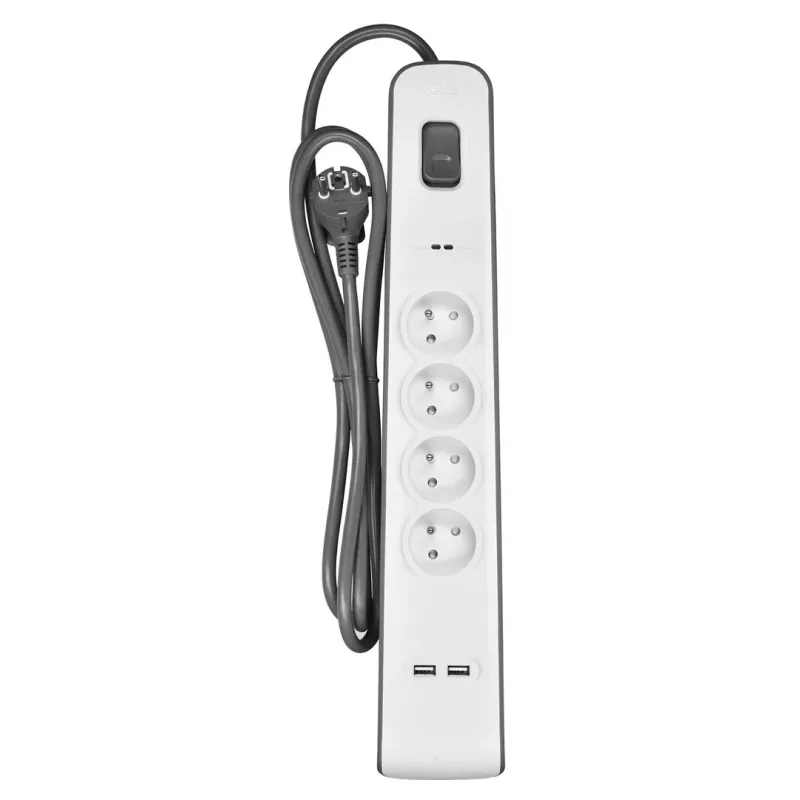 Protector de sobretensión Belkin BSV401CA2M negro blanco 4 tomas de corriente 2 m