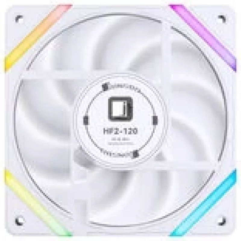 Ventilador de caja de 120 mm Jonsbo HF2-120 Blanco — Reverse Blade, PWM, ARGB