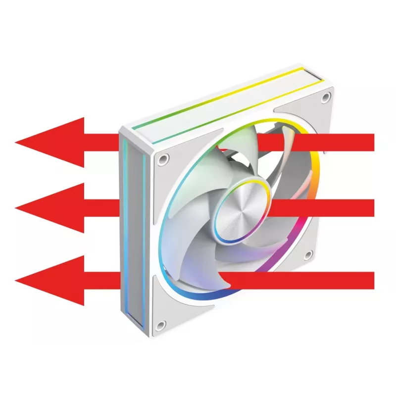 Ventilador de caja MODECOM VOLCANO LOOP 120 ARGB blanco – 120 mm, iluminación ARGB, compatible con PWM, 400–1400 rpm