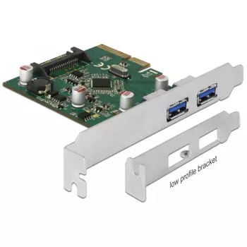 Tarjeta PCI Express x4 a 2 x conector USB 3.1 Gen 2 Type-A externo Delock (90298)