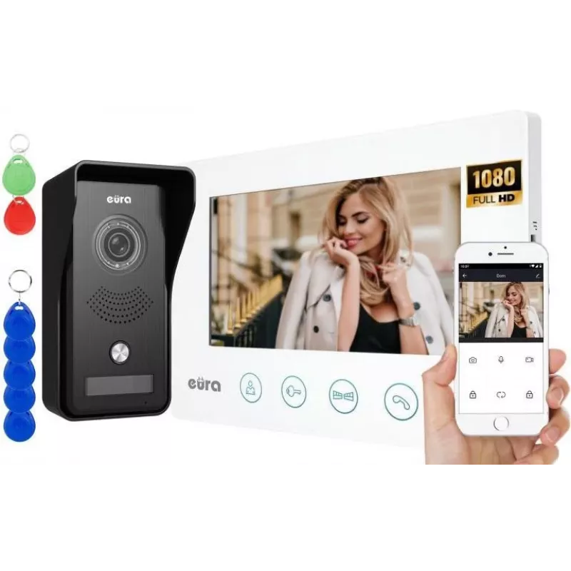 VIDEO INTERCOM EURA VDP-42A3 GAMMA+ monitor blanco TUYA