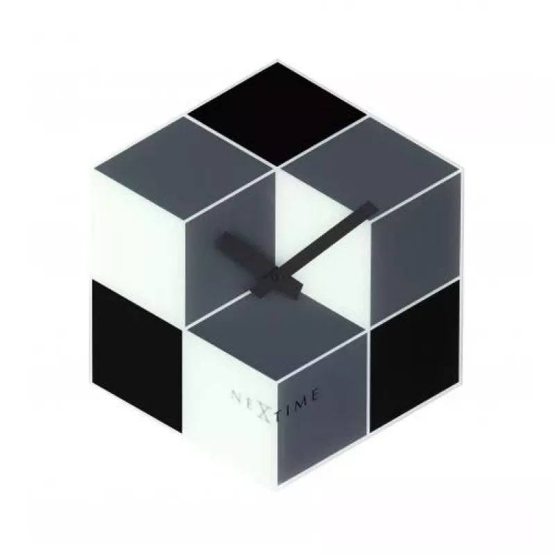 Reloj NeXtime 8171 Cubic, 43,5x37 cm, pared, negro/blanco/gris