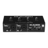 Interfaz de audio M-Audio M-Track Duo — USB 2-in/2-out, 16-bit/48 kHz, 1x XLR/TS combo, 1x entrada de instrumento, alimentación fantasma 48V