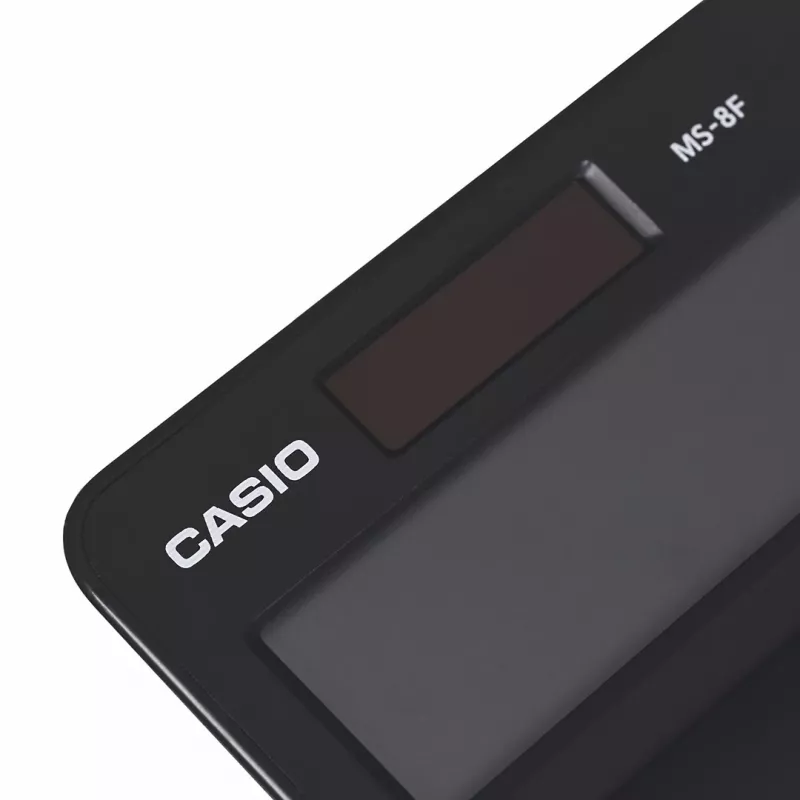 Casio MS-8F calculadora de sobremesa básica, de 8 dígitos, a pilas/solar, negra