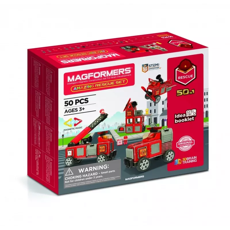 MAGFORMERS set de emergencia — juego de construcción magnético de vehículos de emergencia y escenas