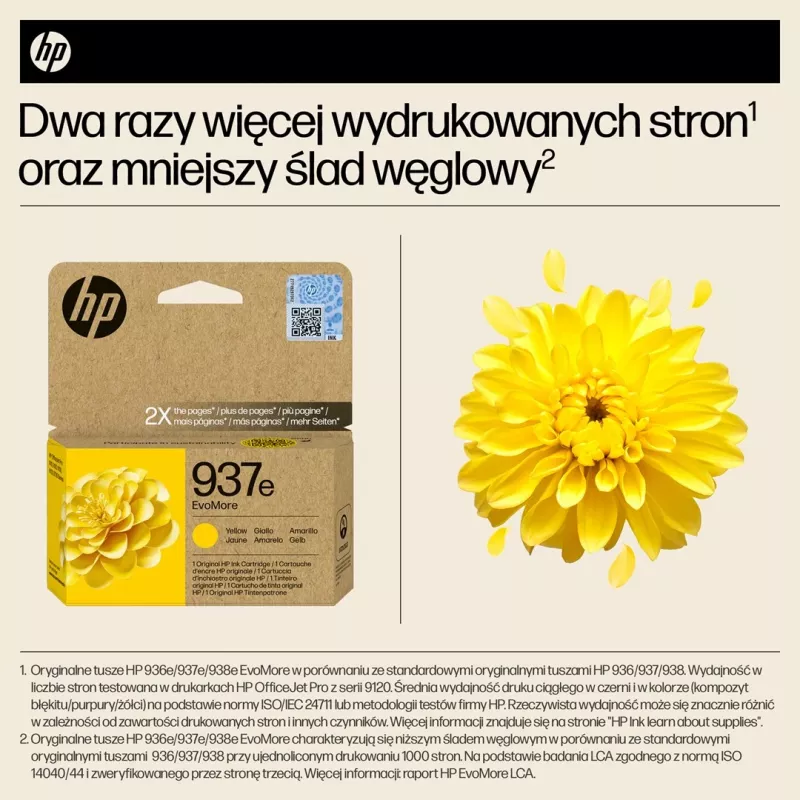 HP 937e EvoMore Cartucho de tinta original Amarillo