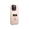 Karl Lagerfeld KLHMP14XSLKHLP iPhone 14 Pro Max 6.7 funda rígida rosa claro / silicona rosa claro Karl inches Head Magsafe