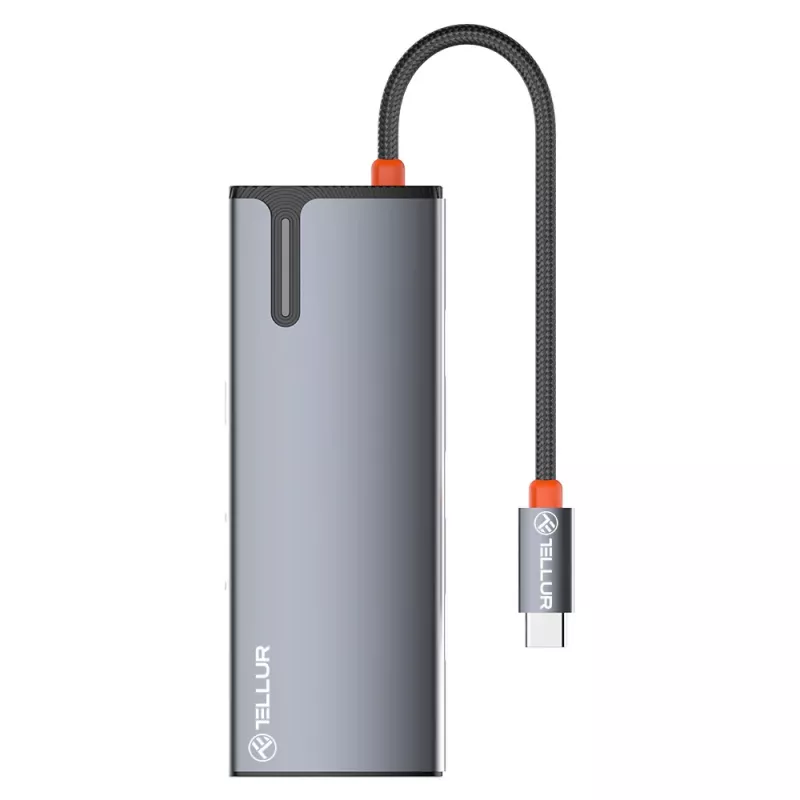 Hub USB-C Tellur TLL321061 con PD 3.0 100W, salida HDMI y 3× conectores USB 3.0