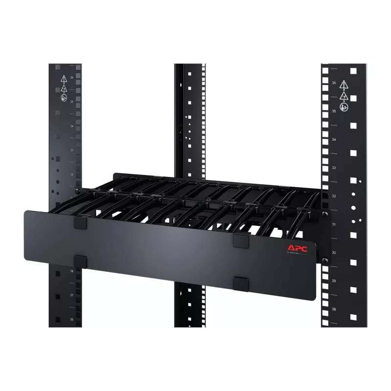 APC AR8612 organizador de cables horizontal, de una cara con tapa, 1U, 150 mm (6") de profundidad, negro