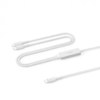 Cable USB 2.0 Belkin CAC004hq1.5MWH — 1,5 m, USB-C a 2× USB-C, blanco