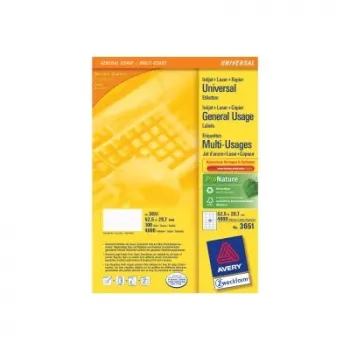 Avery Zweckform 3651 Etiquetas universales 52,5 x 29,7 mm 100 hojas Blanco