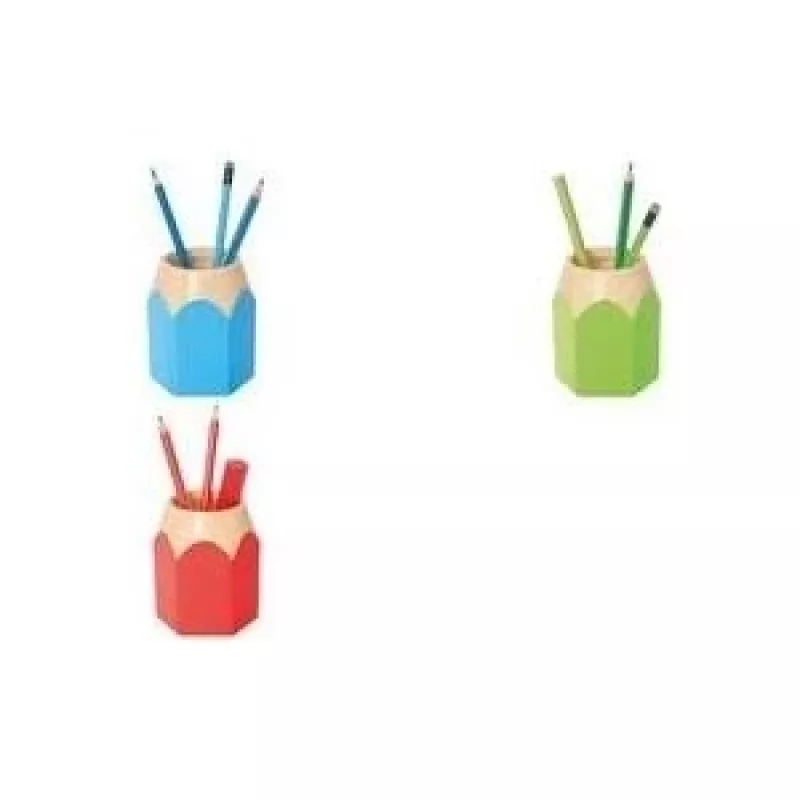 Portalápices WEDO PENCIL plástico azul claro, forma de punta de lápiz