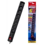 Regleta con interruptor: 8 tomas, cable de 1,5 m, negro
