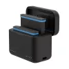 Cargador de 2 ranuras con almacenamiento de tarjetas para Insta360 X4 Telesin S0-BCG-07-TIS
