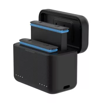 Cargador de 2 ranuras con almacenamiento de tarjetas para Insta360 X4 Telesin S0-BCG-07-TIS