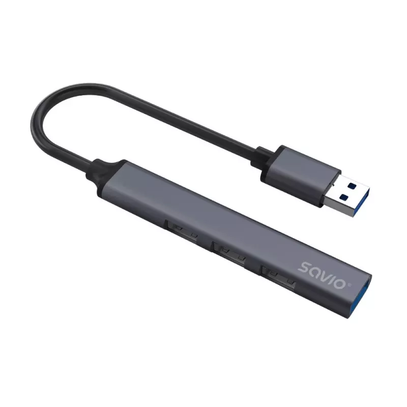 Savio AK-70 hub USB-A, 4 en 1: 3 x USB-A 2.0 + 1 x USB-A 3.1 Gen 1, 5 Gbps