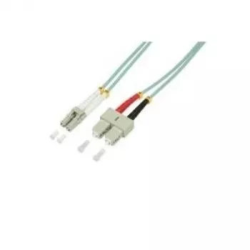 Logilink - cable de parcheo - LC multimodo (M) - SC multimodo (M) - 50 cm - fibra óptica - 50/125 micrómetros - OM3 - libre de halógenos - aguamarina (FP3LS00)