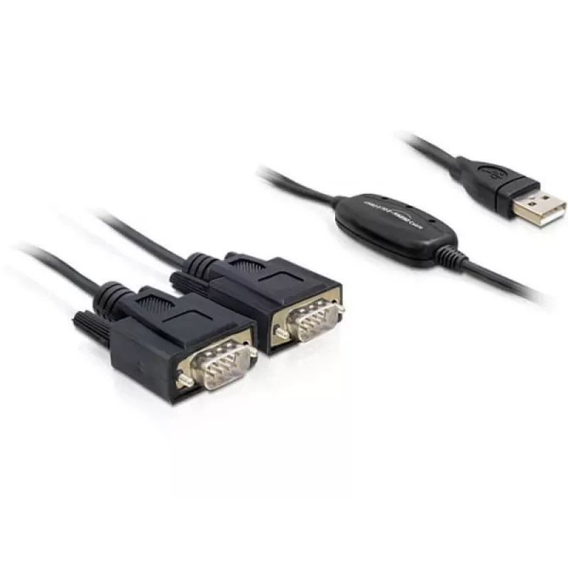 Cable serie DeLOCK 2x RS232/USB 2.0 negro 61886