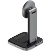 SATECHI estación de carga inalámbrica Qi2 plegable 3 en 1 (gris espacial) con conectores tipo A, C, G
