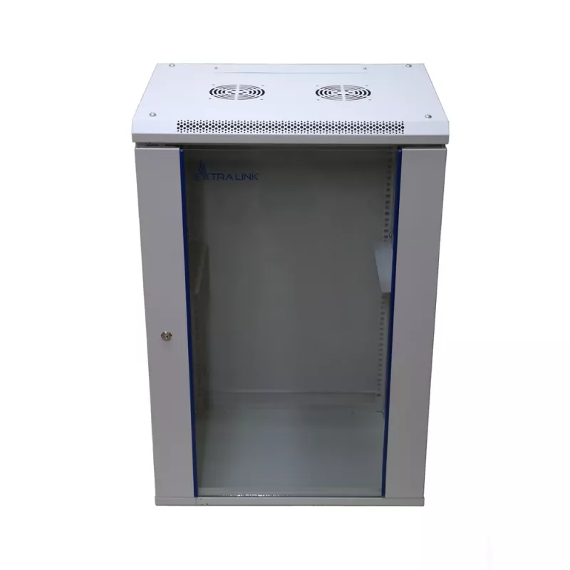 Armario de pared Extralink carcasa rackmount 18U 600x600 gris cerradura con llave