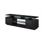 Mueble de TV cama meble EVA 180x40x56 cm, negro brillante, tablero de MDF, estructura negra