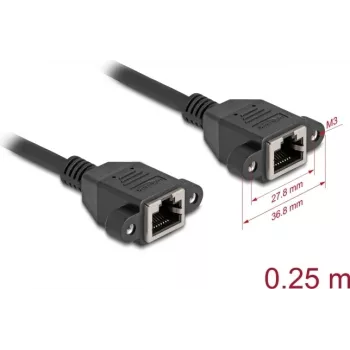 Cable de red DeLOCK 90782 negro 0,25 m Cat6a S/FTP