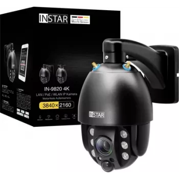 Cámara IP Instar IN-9820 4K – negra, campo de visión de 180°