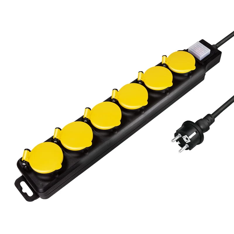 Regleta de alimentación LogiLink LPS256 1.5m 6 tomas AC exterior negro amarillo