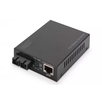 Digitus Convertidor de medios Gigabit PoE, RJ45 / SC, SM, PSE