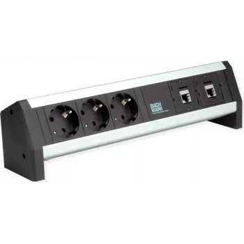Bachmann DESK 3xCEE7/3 2x módulo CM-CAT6A – módulo de alimentación y red para mesa