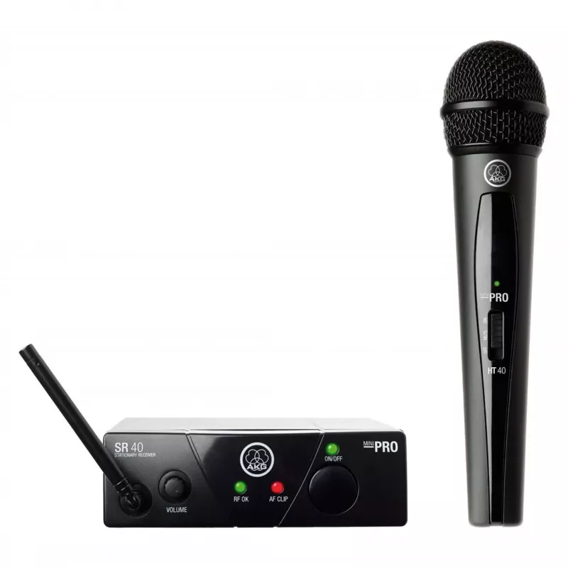 Set de micrófonos inalámbricos AKG WMS40 ISM 3 frecuencia UHF, opciones de lavalier/mano portátiles